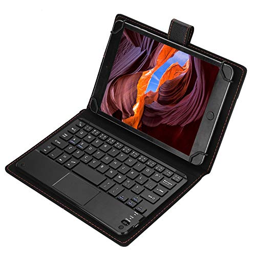 Topiky TouchPad-Tastaturetui für 7 ", 8" -Tablets, 100-Stunden-Funktion Drahtlose Bluetooth-Touchpad-Tastatur mit Schutzhülle,Für Android Für iOS Für Windows von Topiky