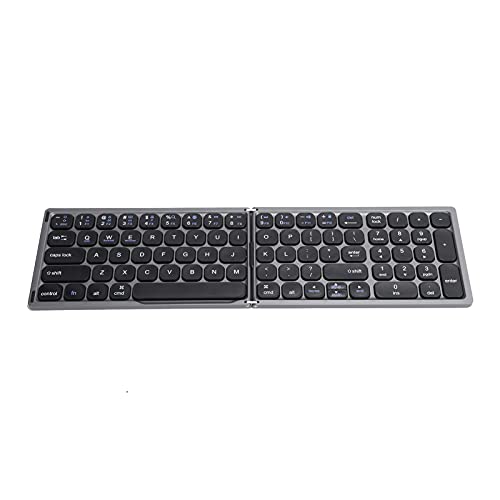 Topiky Tragbare Ultradünne Tastatur, Faltbare Drahtlose Bluetooth-Tastatur Eingebauter 180-mAh-Akku für IOS/Android/Windows-Computer Smartphone-Tablet und Laptop (Eisengrau) von Topiky