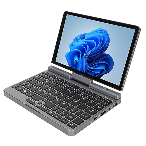 Topiky Tragbarer 8 Zoll Laptop, Computer, 2 in 1 Convertible Laptop mit Touchscreen, 12 GB LPDDR5 RAM, 180 ° Drehbar, Standard HD Multimedia Schnittstelle, Webcam, WLAN von Topiky