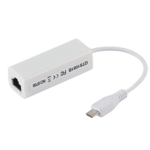 Topiky Tragbarer Ethernet-Adapter Micro-USB zu RJ45, Netzwerkkartenadapter Micro-USB zu RJ45-Ethernet-Anschluss für Raspberry Pi Zero 1.3 / W-Motherboard von Topiky