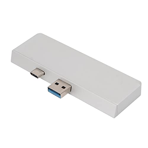 Topiky USB C Hub, 5 in 2 USB C Dockingstation mit 4K, 2 USB3.0, TF Karten und SD Kartenanschluss, Tragbarer USB C Adapter für Pro 7 (Silber) von Topiky