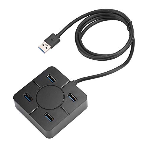 USB C Hub 3.0 für Laptop, Hub USB 3.0 Splitter 4-in-1-Dock-Adapter, USB 3.0 x 4, kompatibel mit Laptop, PC, Notebook USB C-Adapter(Schwarz) von Topiky