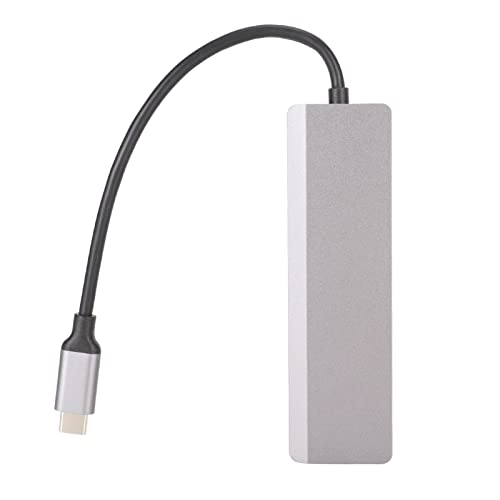 Topiky USB C Hub 3.0 mit 3 USB Anschlüssen, SD/TF Kartenleser, Schnelle Wärmeableitung, für Handys, Tablets, Laptops, Aluminiumlegierung von Topiky