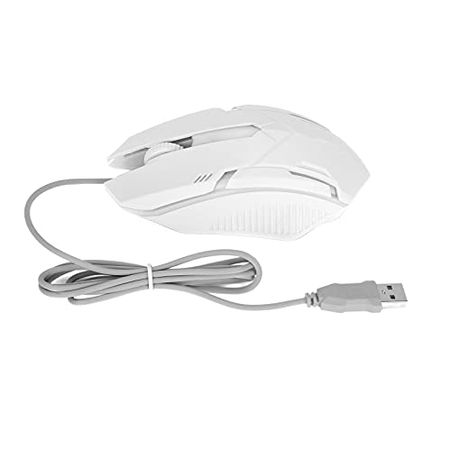 Topiky USB-Maus, Kabelgebundene Maus, RGB-Hintergrundbeleuchtungsmodus, Kabelgebundene Maus für das Home Office (Weiss) von Topiky
