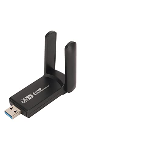 Topiky USB WLAN Adapter 1800 Mbit/s Dualband mit Zwei 3dbi Antennen, High Speed ​​5G 2,4G, Kühlkörper, AP Modus,7 10 11, Tablets Laptops von Topiky
