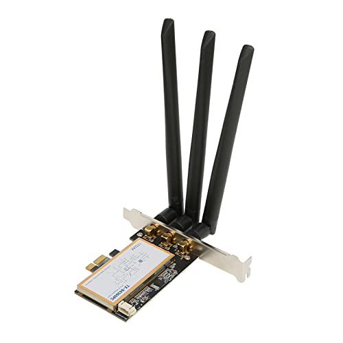 Topiky WLAN-Adapter, WLAN-PCI-Express-Netzwerkadapter, 1750 Mbit/s, Dualband, 5 G und 2,4 G, 3 Antennen, WLAN-Adapter, PCIE-WLAN-Karte, für Win 7 8 10 für Betriebssystem von Topiky