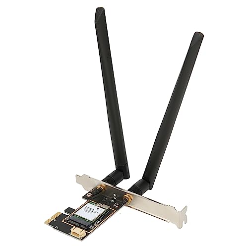 Topiky WiFi 6E AWXB468NF PCIe WiFi Karte, WiFi Karte für Desktop PC, 2,4 G 5 G Bis zu 1800 Mbit/s, Unterstützt MU MIMO BT5.2 Wireless Netzwerkkarte mit 2 Antennen für Win10 11 von Topiky
