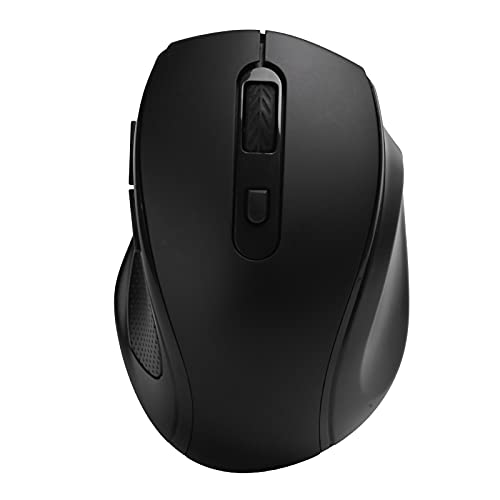 Tragbare Kabellose Maus, 2,4 G Office/Gaming Ergonomische Mäuse, 1600 DPI, 6 Tasten Optische Mäuse für Mobile Mäuse mit USB-Empfänger für Notebook-Desktop-Computer (Schwarz) von Topiky