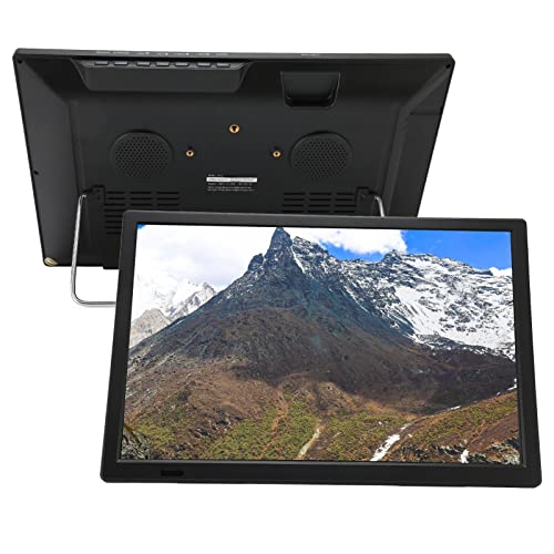 Tragbarer 16-Zoll-TV-LCD-Monitor, DVBT/T2 1080P LED-Digitalfernseher mit Ständer, Wiederaufladbarer Batteriebetriebener Auto-TV mit Digitalem Tuner, AV, HDMI, USB von Topiky