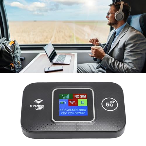 Tragbarer 4G Router mit SIM Kartensteckplatz, Mobiler WLAN Hotspot, Bis zu 150 Mbit/s, Bis zu 10 WLAN Verbindungsgeräte, Farbbildschirm Unterstützung B1 3 7 8 20 38 40 41 für von Topiky