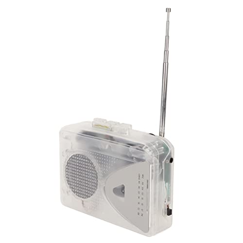 Tragbarer Kassettenspieler, UKW-MW-Radio-Stereo-Kassettenrecorder, USB-Kassettenspieler mit 3,5-mm-Klinkenstecker und Lautsprecher (Transparent) von Topiky