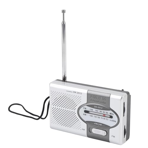 Tragbares AM -FM -Radio, Pocket Transistor Radio mit Lautsprecher und Kopfhörerbuchse, Kleiner Vintage AM FM Shortwave -Radios, Batteriebetriebene Batterie für Senioren ältere (Silbergrau) von Topiky