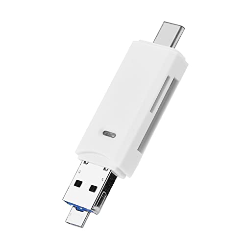Typ C OTG-Kartenleser, 3 in 1 OTG-Speicherkartenleser, Typ C + USB + Micro-USB-Anschluss, für TF//SD-Karte (Weiss) von Topiky