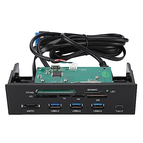 USB 3.0-Multikartenleser mit 6 Kartensteckplätzen, 5,25 Zoll Multifunktionaler, Langlebiger Interner Kartenleser Dashboard-PC-Frontplatte mit eSATA- und USB 3.1-Anschluss von Topiky