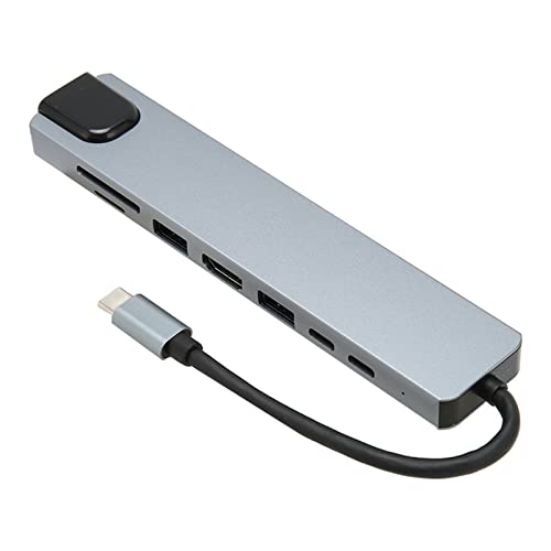 USB C Hub, 8 in 1 Dockingstation mit USB3.0, USB2.0, USB C, 100 W PD, TF Karte und SD Kartensteckplatz, RJ45 Schnittstelle, Weit Kompatibler Typ C Hub für Laptop Tastaturmaus von Topiky