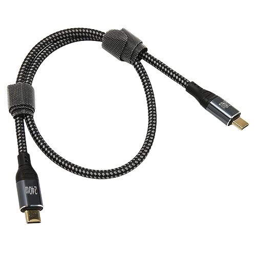 USB C auf USB C Kabel, 240 W, 1,6 Fuß, Nylon Typ C Schnellladekabel, Stecker auf Stecker Ladekabel für Laptop, Telefon, Tablet von Topiky