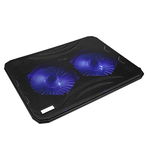 USB-Laptop-Kühler, ultradünnes Laptop-Kühlpad 700~1400 U/min 2 stummgeschalteter Lüfter Notbook-Kühlpad-Ständer, für Notebooks unter 17-Zoll-Größe von Topiky