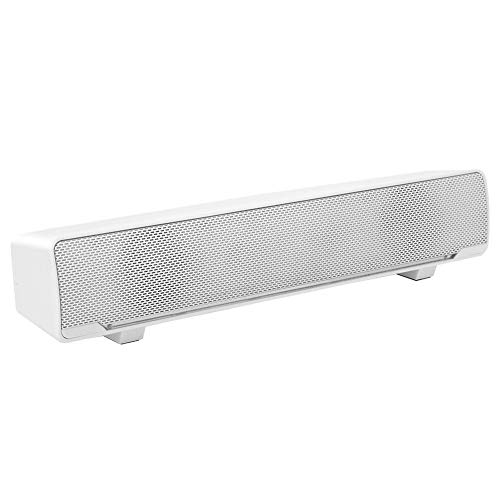 USB Soundbar, Wired Stereo Soundbar Musik-Player Bass Surround Soundbox 3,5 mm Eingang für Desktop/Laptop/TV/Smartphone/Tablet / MP3 / MP4(Weiß) von Topiky