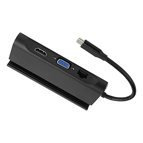 USB-Typ-C-Multiport-Hub, 7-in-1-Dockingstation, VGA-RJ45-PD-Hub-Adapter mit HD-Multimedia-Schnittstelle, Unterstützung von 60 W Ladeleistung, Schnell und mit Hoher Effizienz. von Topiky