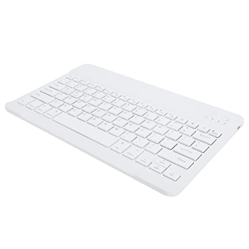 Universelle Drahtlose Bluetooth-Tastatur, 12,9 Zoll Tragbare, Ultradünne Drahtlose Computertastatur mit Tablet, Telefon, Computer, Laptops, Computern (Weiss) von Topiky