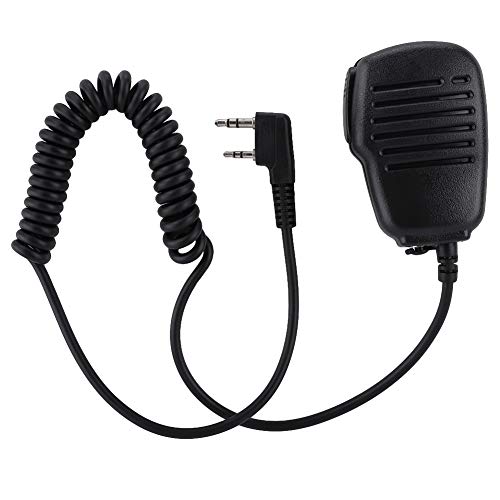 Walkie Talkie Lautsprecher Mikrofon, wasserdicht 2 Pin PTT Handheld Schulter 2 Way Radio Externer Lautsprecher Mikrofon für UV5R 888S / Kenwood/TYT von Topiky