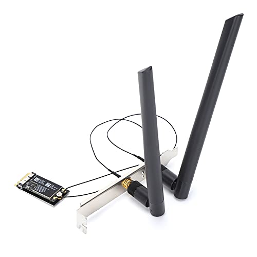 Wireless Network Card Adapter auf NGFF M.2 Key A/E Adapter, Wireless WiFi Adapter Network Connector mit Dual Frequency 2.4Ghz/5Ghz für MacBook/Hackintosh (Mit externer Antenne) von Topiky