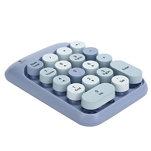 Wireless Numeric Keypad, 18 Tasten Ziffernblock 2.4G USB Tragbare Bunte Zahlentastatur Finanzbuchhaltung Tastaturerweiterungen für Laptop Desktop PC (X910-Funktastatur in Blauer von Topiky