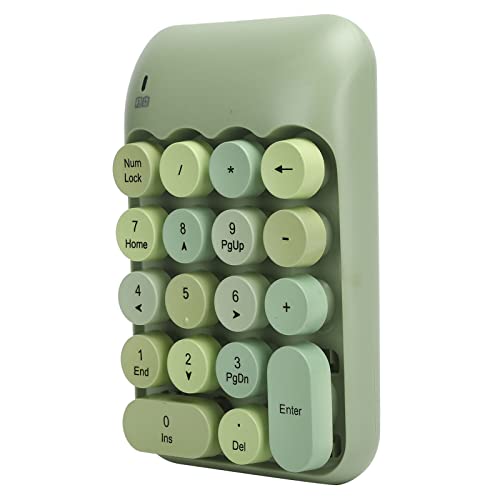 Wireless Numeric Keypad, 18 Tasten Ziffernblock 2.4G USB Tragbare Bunte Zahlentastatur Finanzbuchhaltung Tastaturerweiterungen für Laptop Desktop PC (x910 grüne kabellose von Topiky