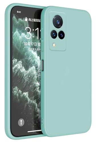 Topme Handyhülle Hülle Fur vivo V21 5G 6.44" Case Schutzhülle, Hautschutz Aus TPU Silikonhülle - Helles Cyan von Topme