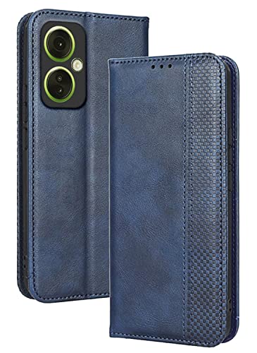 Topme Handyhülle hülle fur OnePlus Nord CE 3 Lite 6.7" Inches Case Schutzhülle, Handyhülle aus Leder mit Stilvollem, Strukturiertem Kartenschlitz.Blau von Topme