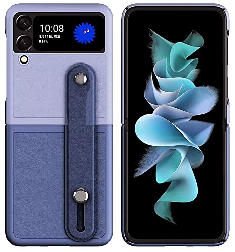 Topme Handyhülle hülle fur Samsung Galaxy Z Flip3 5G Case Schutzhülle, Robuste PC handyhülle mit Handschlaufe.Violett von hattie's