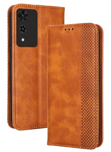 Topme Handyhülle hülle fur Smartphone, Compatible with Cubot A10 (6.56" Inches) Case Schutzhülle, Handyhülle aus Leder mit Stilvollem, Strukturiertem Kartenschlitz.Braun von Topme