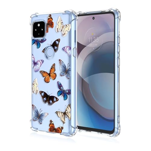 Topme Hülle für Google Pixel 4a 5G (6.2" Inches), Handyhülle aus Weichem TPU Silikon, Transparent, mit Gemaltem Muster - Schmetterling von Zabapure