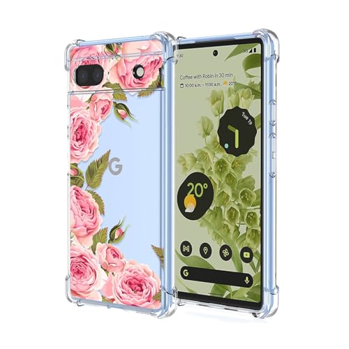 Topme Hülle für Google Pixel 7 (6.32" Inches), Handyhülle aus Weichem TPU Silikon, Transparent, mit Gemaltem Muster - Blumen 3 von Zabapure