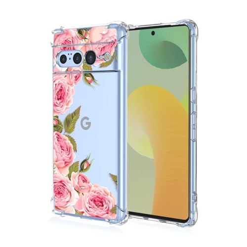Topme Hülle für Google Pixel 7 Pro (6.7" Inches), Handyhülle aus Weichem TPU Silikon, Transparent, mit Gemaltem Muster - Blumen 3 von Zabapure
