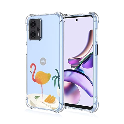 Topme Hülle für Motorola Moto G13 / Moto G23 6.5", Handyhülle aus Weichem TPU Silikon, Transparent, mit Gemaltem Muster - Flamingo 1 von Topme