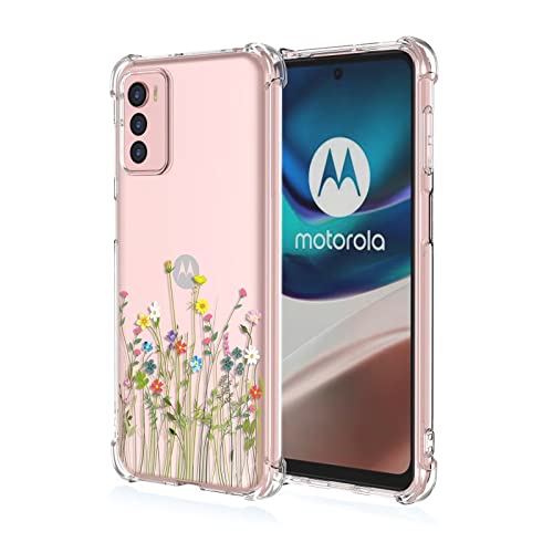 Topme Hülle für Motorola Moto G42 6.4", Handyhülle aus Weichem TPU Silikon, Transparent, mit Gemaltem Muster - Blumen 11 von Topme