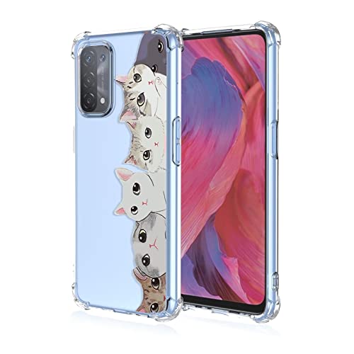 Topme Hülle für Oppo A54 5G / Oppo A74 5G 6.5", Handyhülle aus Weichem TPU Silikon, Transparent, mit Gemaltem Muster - Kat 3 von Topme