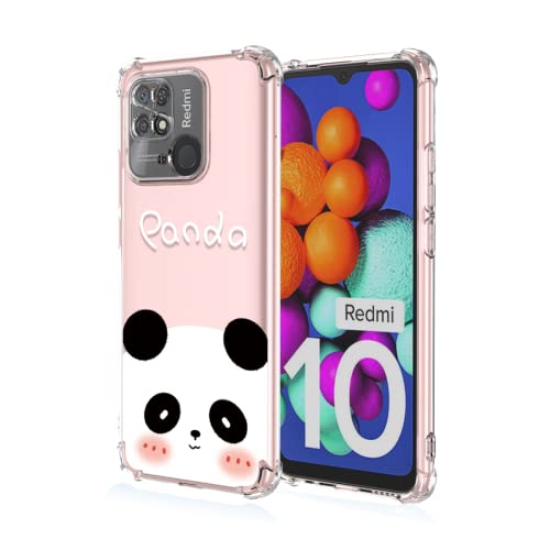 Topme Hülle für Redmi 10C / Poco C40 6.71", Handyhülle aus Weichem TPU Silikon, Transparent, mit Gemaltem Muster - Panda von Topme