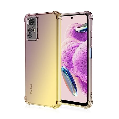 Topme Hülle für Redmi Note 12S (6.43" Inches), Handyhülle aus Weichem TPU Silikon, Transparent, mit Farbverlauf - Schwarzes Gold von Topme