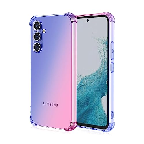 Topme Hülle für Samsung Galaxy A14 / A14 5G (6.6" Inches), Handyhülle aus Weichem TPU Silikon, Transparent, mit Farbverlauf - Blau Rosa von IYVYI