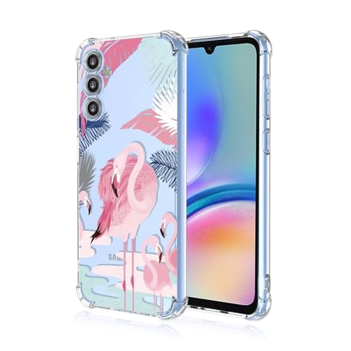 Topme Hülle für Samsung Galaxy A25 5G (6.5" Inches), Handyhülle aus Weichem TPU Silikon, Transparent, mit Gemaltem Muster - Flamingo 2 von IYVYI