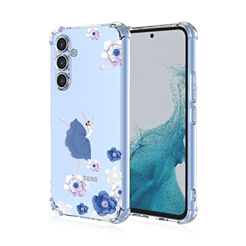 Topme Hülle für Samsung Galaxy A34 5G 6.6", Handyhülle aus Weichem TPU Silikon, Transparent, mit Gemaltem Muster - Ballerin 2 von Topme