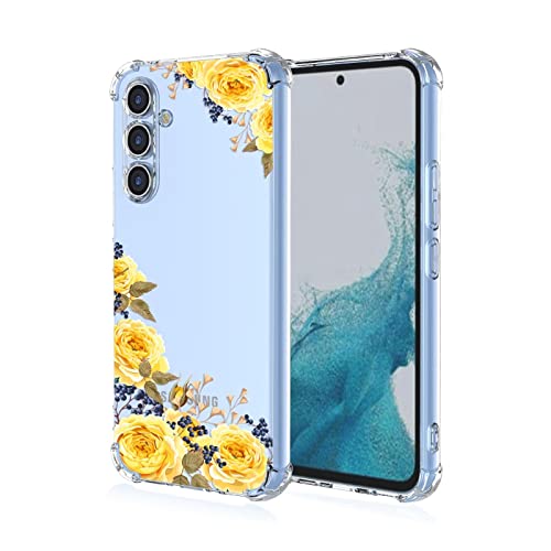 Topme Hülle für Samsung Galaxy A54 5G 6.5", Handyhülle aus Weichem TPU Silikon, Transparent, mit Gemaltem Muster - Blumen 2 von Topme