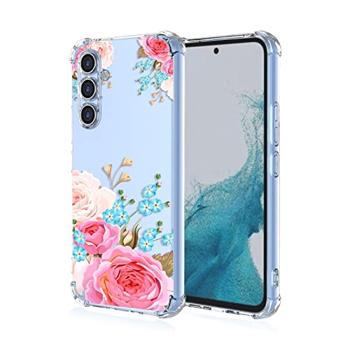 Topme Hülle für Samsung Galaxy A54 5G 6.5", Handyhülle aus Weichem TPU Silikon, Transparent, mit Gemaltem Muster - Blumen 6 von Topme