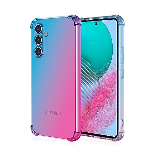 Topme Hülle für Samsung Galaxy S23 FE (6.4" Inches), Handyhülle aus Weichem TPU Silikon, Transparent, mit Farbverlauf - Blau Rosa von Topme