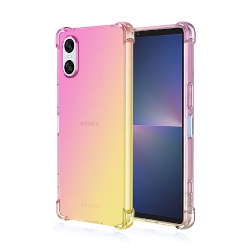 Topme Hülle für Smartphone, Compatible with Sony Xperia 10 VI (Sixth Generation) (6.1" Inches), Handyhülle aus Weichem TPU Silikon, Transparent, mit Farbverlauf - Rosa Gold von Topme