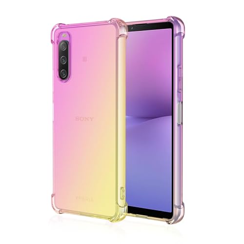 Topme Hülle für Sony Xperia 10 V (6.1" Inches), Handyhülle aus Weichem TPU Silikon, Transparent, mit Farbverlauf - Rosa Gold von Dnrl