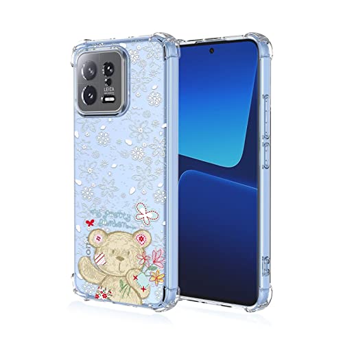 Topme Hülle für Xiaomi MI 13 6.36", Handyhülle aus Weichem TPU Silikon, Transparent, mit Gemaltem Muster - Puppenbär von Topme