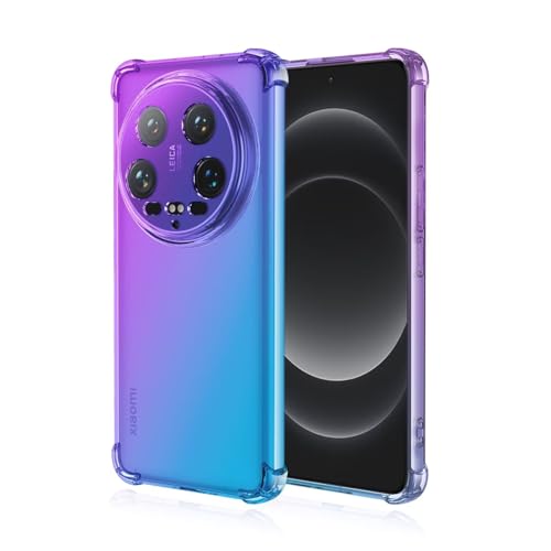 Topme Hülle für Xiaomi MI 14 Ultra (6.73" Inches), Handyhülle aus Weichem TPU Silikon, Transparent, mit Farbverlauf - Blau Lila von Topme